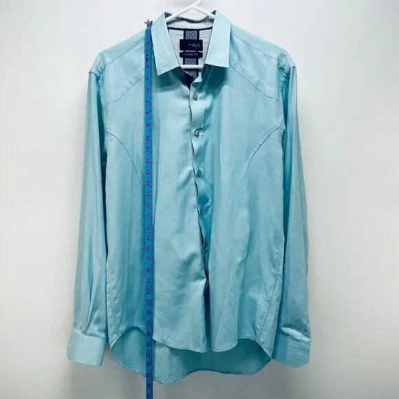 Eigth X Shirt Size L Men’s Premium Classic Fit Blue Long Sleeve  Button Up - Picture 3 of 10